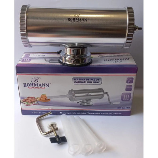 Пълначка за колбаси Bohmann BH 02-750, 2.5кг., 3 фунии, хоризонтална