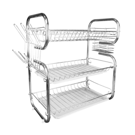 Сушилник за съдове Bohmann BH 7326, Хром, 3 нива, 55х48х24 см