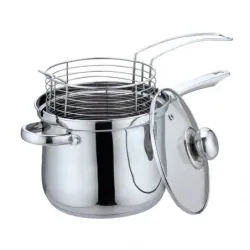 Тенджера с кошница за пържене Bohmann BH 1667FR, 3.4 л, 18 см, Индукция, Инокс