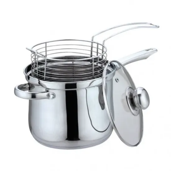 Тенджера с кошница за пържене Bohmann BH 1667FR, 3.4 л, 18 см, Индукция, Инокс