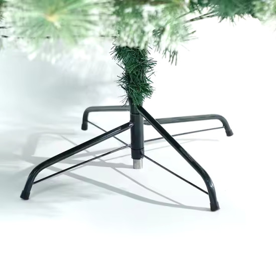 Коледна елха с вечнозелени иглички и бели връхчета - 150 см