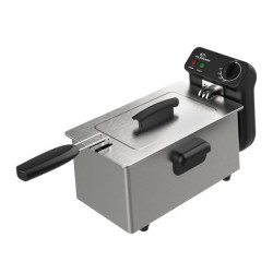 Фритюрник Elekom EK-070SS, 2000W, 3 литра, Демонтираща се кошница, Регулируем термостат 90°~190°C, Инокс