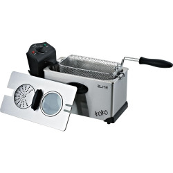 Фритюрник Elite JR-3018S-KOKO, 2000W, 3 литра, Демонтираща се кошница, Регулируем термостат 90°~190°C, Инокс