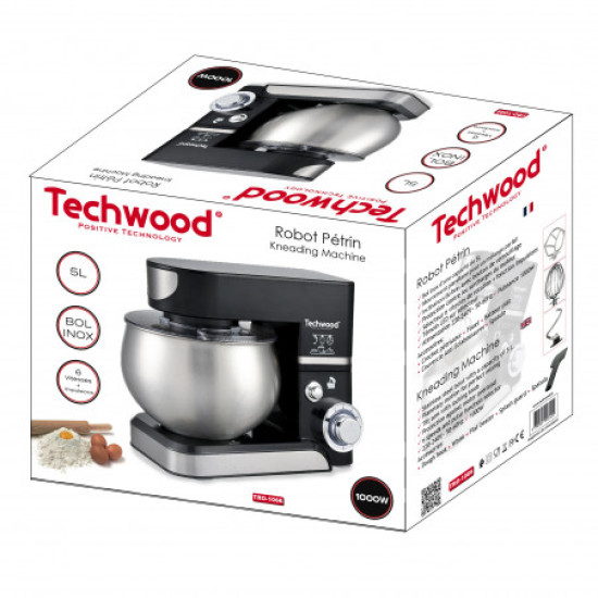 Планетарен миксер Techwood TRO-1066 1000W, с иноксова купа , 5 литра, 6 степени