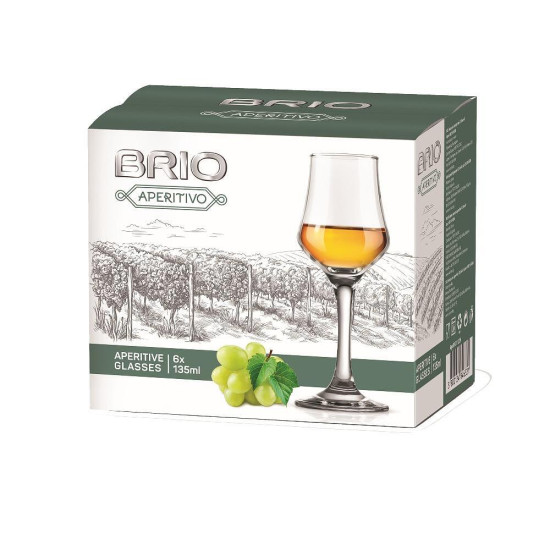 Чаши за ракия BRIO, 6 броя, 135МЛ