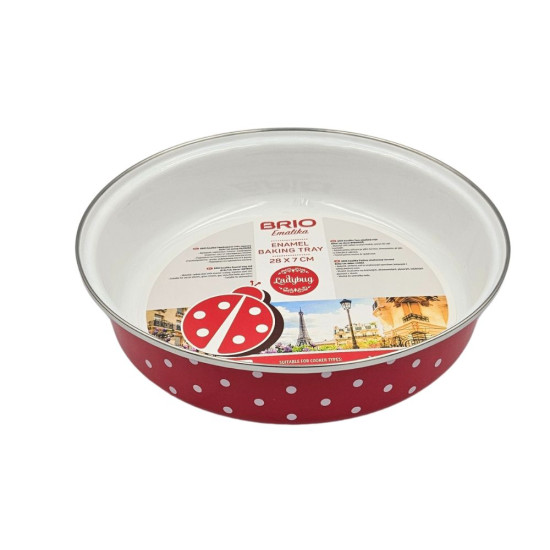 Кръгла емайлирана тава Brio Emalika Ф28 LadyBug