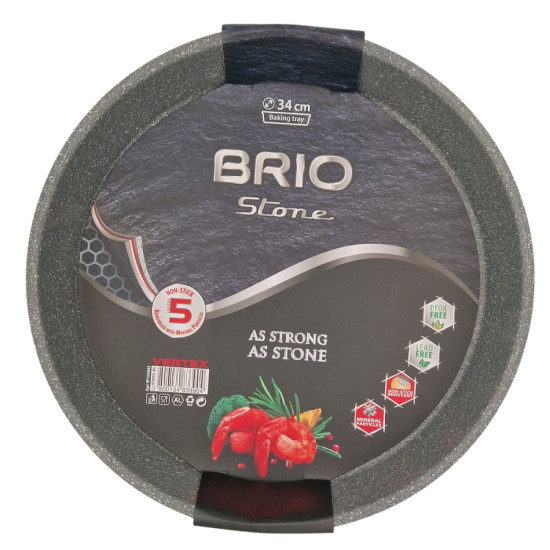 Кръгла тава Brio Stone 34 см с мраморно покритие