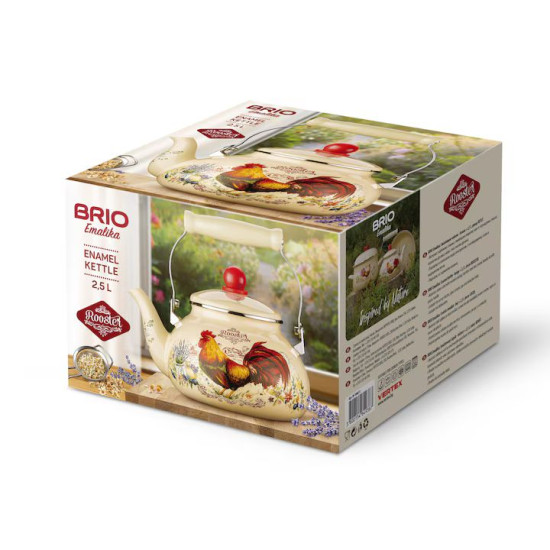 Чайник емайл Brio 2.5л декор Петел