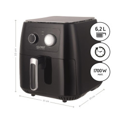 Фритюрник с горещ въздух Air Fryer First Austria FA-5053-1, 1700W, 6.2 литра, 80°C~200°C, таймер, черен