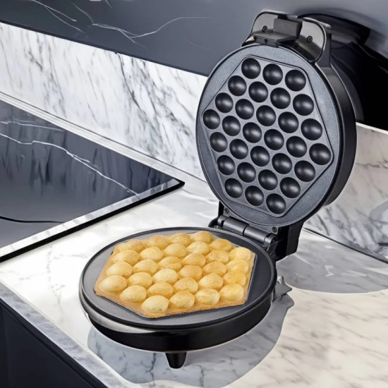 Бъбъл гофретник Rosberg R51442H, 1000W, Bubble гофрета, черен