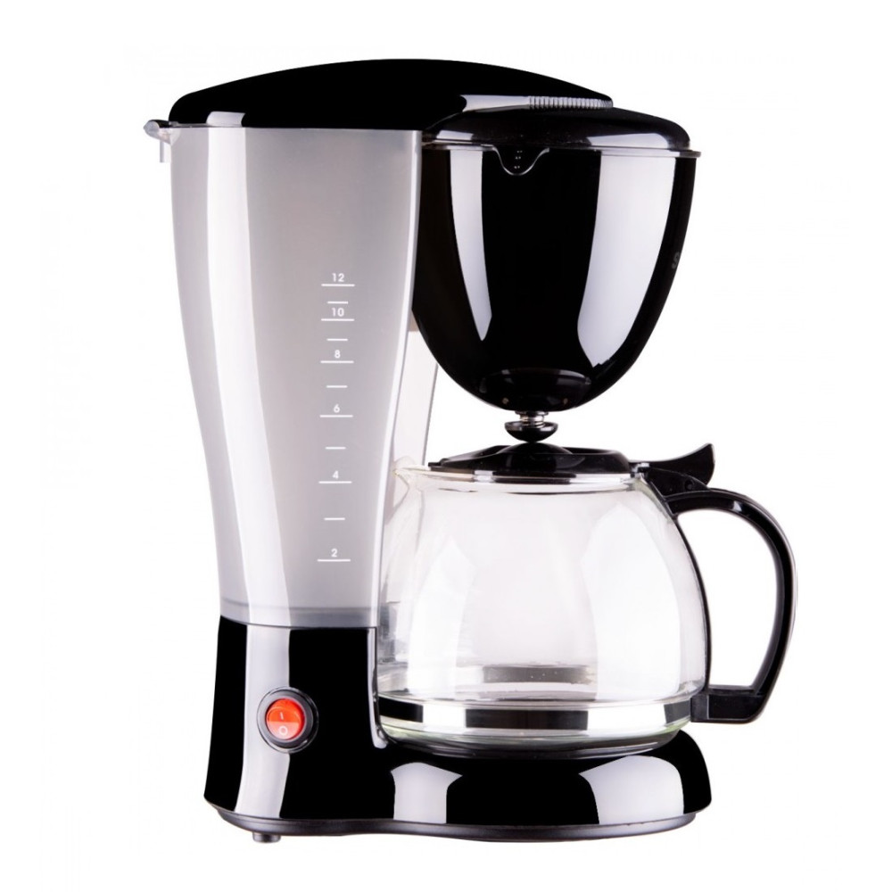Кафемашина Rosberg R51170C, 800W, 10-12 чаши, Oгнеупорно стъкло, Черен