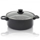 Тенджерa с кошница и капак Rosberg R51213A, 24 см, Черен