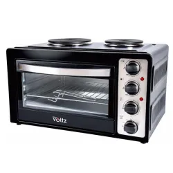 Готварска печка Voltz OV51441D45 с 2 котлона, 3100W, 45л., черна