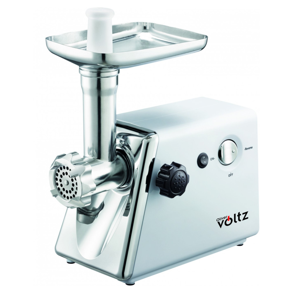 Месомелачка с приставка за домати Oliver Voltz OV51991C, 1800W, Обратен ход, Аксесоари, Бял