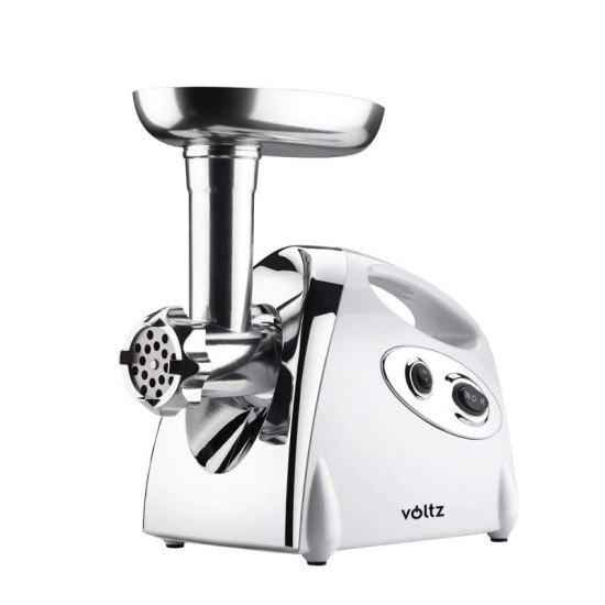 Месомелачка с приставка за домати Voltz V51991A, 1400W, Обратен ход, Аксесоари за сосове и Kubbe, Бял
